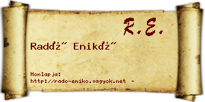 Radó Enikő névjegykártya